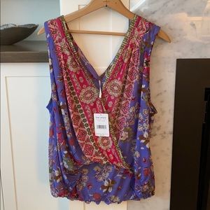 Brand new Free People cobalt combo blouse